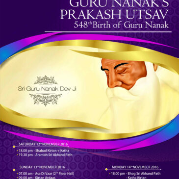 548th Prakash Utsav of Sri Guru Nanak Dev Ji (Birth Anniversary of Guru Nanak)